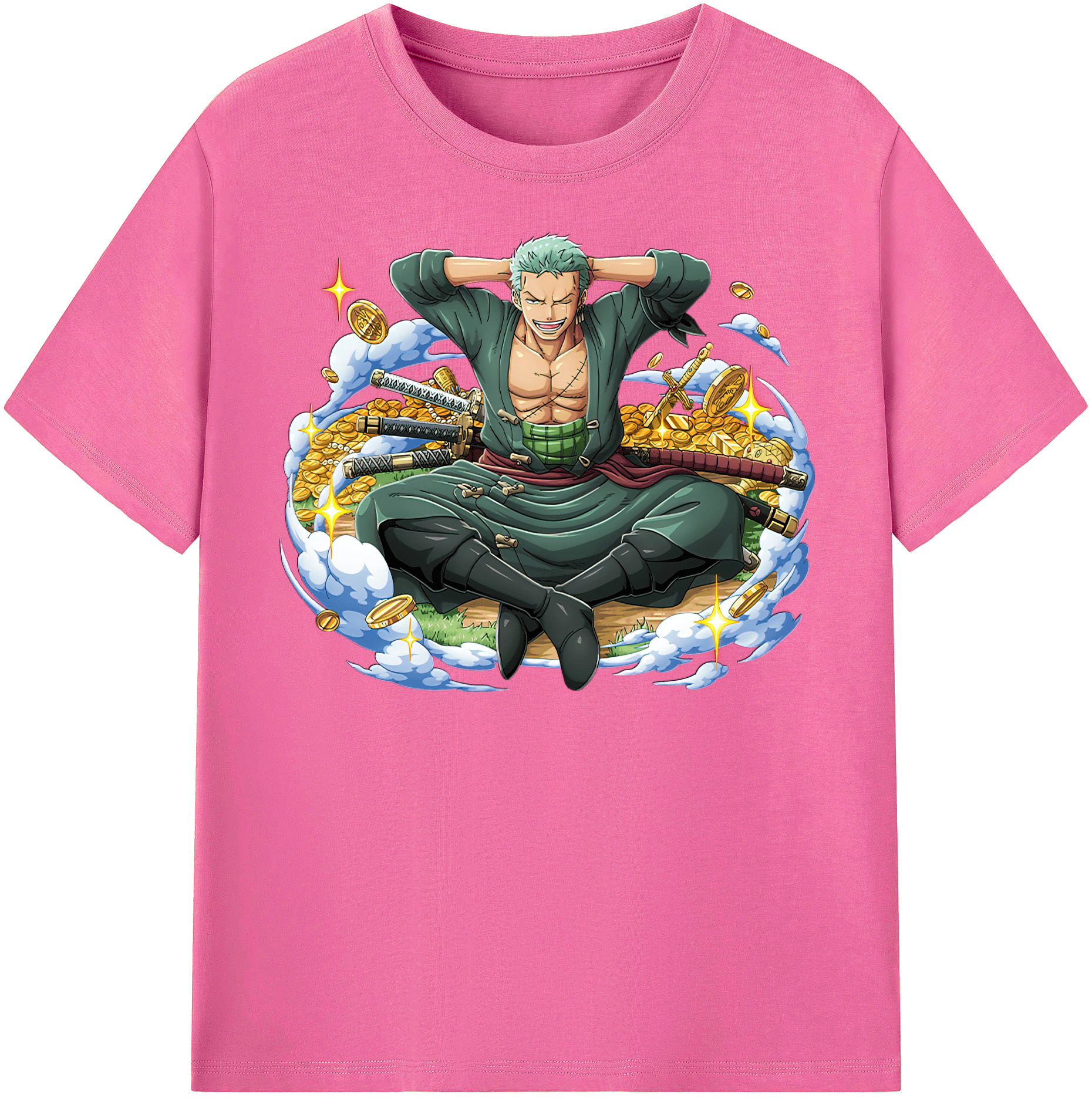 ワンピース ロロノア・ゾロ ONE PIECE Roronoa Zoro レディースカジュアルプリントTシャツ（綿100％）